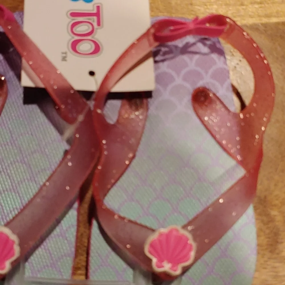 NWT 2/$15 Limited Too Mermaid Flip Flops